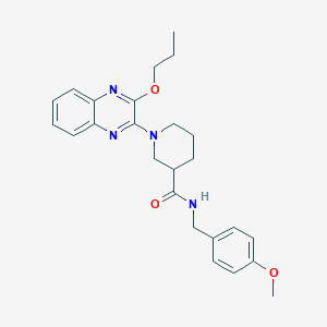 molecular formula C25H30N4O3 B11304037 N-(4-methoxybenzyl)-1-(3-propoxyquinoxalin-2-yl)piperidine-3-carboxamide 
