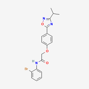 molecular formula C19H18BrN3O3 B11304042 N-(2-bromophenyl)-2-{4-[3-(propan-2-yl)-1,2,4-oxadiazol-5-yl]phenoxy}acetamide 