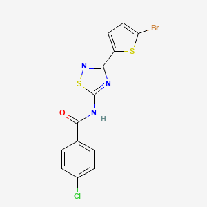 molecular formula C13H7BrClN3OS2 B11304254 N-[3-(5-bromothiophen-2-yl)-1,2,4-thiadiazol-5-yl]-4-chlorobenzamide 