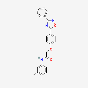 molecular formula C24H21N3O3 B11304350 N-(3,4-dimethylphenyl)-2-[4-(3-phenyl-1,2,4-oxadiazol-5-yl)phenoxy]acetamide 