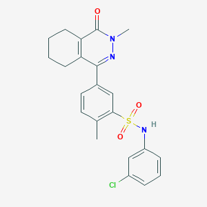 molecular formula C22H22ClN3O3S B11304425 N-(3-chlorophenyl)-2-methyl-5-(3-methyl-4-oxo-3,4,5,6,7,8-hexahydrophthalazin-1-yl)benzenesulfonamide 