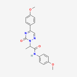 molecular formula C20H20N4O4 B11304567 N-(4-methoxyphenyl)-2-[5-(4-methoxyphenyl)-3-oxo-1,2,4-triazin-2(3H)-yl]propanamide 