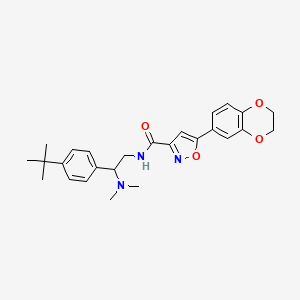 molecular formula C26H31N3O4 B11304586 N-[2-(4-tert-butylphenyl)-2-(dimethylamino)ethyl]-5-(2,3-dihydro-1,4-benzodioxin-6-yl)-1,2-oxazole-3-carboxamide 