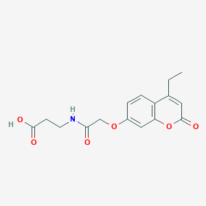 molecular formula C16H17NO6 B11304739 N-{[(4-ethyl-2-oxo-2H-chromen-7-yl)oxy]acetyl}-beta-alanine 