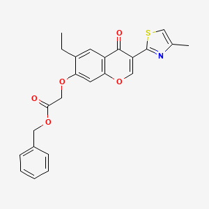 molecular formula C24H21NO5S B11304747 benzyl {[6-ethyl-3-(4-methyl-1,3-thiazol-2-yl)-4-oxo-4H-chromen-7-yl]oxy}acetate 
