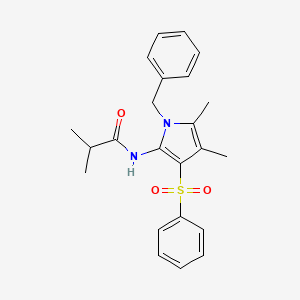 molecular formula C23H26N2O3S B11304815 N-[1-benzyl-4,5-dimethyl-3-(phenylsulfonyl)-1H-pyrrol-2-yl]-2-methylpropanamide 