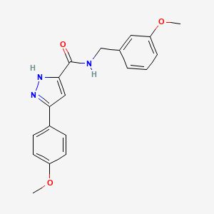molecular formula C19H19N3O3 B11304850 N-(3-methoxybenzyl)-5-(4-methoxyphenyl)-1H-pyrazole-3-carboxamide 