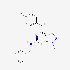 molecular formula C20H20N6O B11305030 N~6~-benzyl-N~4~-(4-methoxyphenyl)-1-methyl-1H-pyrazolo[3,4-d]pyrimidine-4,6-diamine 