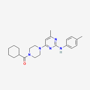 molecular formula C23H31N5O B11305105 Cyclohexyl(4-(6-methyl-2-(p-tolylamino)pyrimidin-4-yl)piperazin-1-yl)methanone 