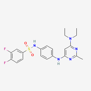 molecular formula C21H23F2N5O2S B11305224 N-(4-((6-(diethylamino)-2-methylpyrimidin-4-yl)amino)phenyl)-3,4-difluorobenzenesulfonamide 