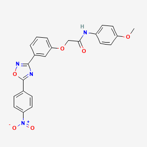 molecular formula C23H18N4O6 B11305232 N-(4-methoxyphenyl)-2-{3-[5-(4-nitrophenyl)-1,2,4-oxadiazol-3-yl]phenoxy}acetamide 