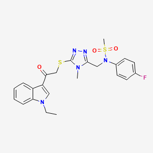 molecular formula C23H24FN5O3S2 B11305313 N-[(5-{[2-(1-ethyl-1H-indol-3-yl)-2-oxoethyl]sulfanyl}-4-methyl-4H-1,2,4-triazol-3-yl)methyl]-N-(4-fluorophenyl)methanesulfonamide 