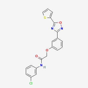 molecular formula C20H14ClN3O3S B11305339 N-(3-chlorophenyl)-2-{3-[5-(thiophen-2-yl)-1,2,4-oxadiazol-3-yl]phenoxy}acetamide 
