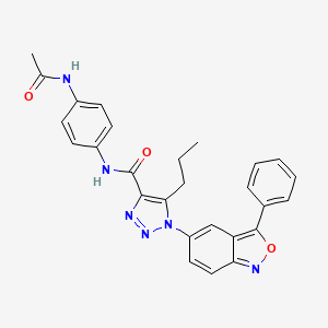 molecular formula C27H24N6O3 B11305354 N-[4-(acetylamino)phenyl]-1-(3-phenyl-2,1-benzoxazol-5-yl)-5-propyl-1H-1,2,3-triazole-4-carboxamide 