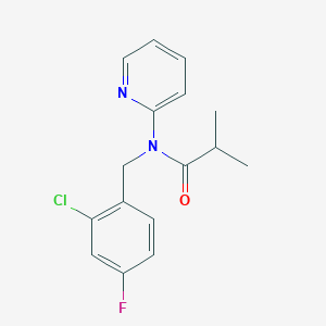 molecular formula C16H16ClFN2O B11305394 N-(2-chloro-4-fluorobenzyl)-2-methyl-N-(pyridin-2-yl)propanamide 