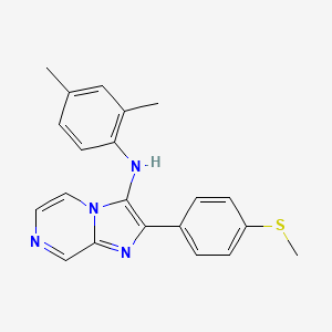 molecular formula C21H20N4S B11305446 N-(2,4-dimethylphenyl)-2-[4-(methylsulfanyl)phenyl]imidazo[1,2-a]pyrazin-3-amine 