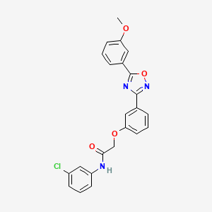 molecular formula C23H18ClN3O4 B11305468 N-(3-chlorophenyl)-2-{3-[5-(3-methoxyphenyl)-1,2,4-oxadiazol-3-yl]phenoxy}acetamide 