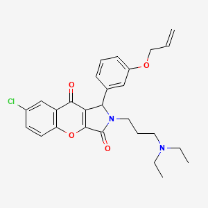 molecular formula C27H29ClN2O4 B11305578 7-Chloro-2-[3-(diethylamino)propyl]-1-[3-(prop-2-en-1-yloxy)phenyl]-1,2-dihydrochromeno[2,3-c]pyrrole-3,9-dione 