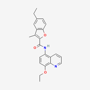 molecular formula C23H22N2O3 B11305798 N-(8-ethoxyquinolin-5-yl)-5-ethyl-3-methyl-1-benzofuran-2-carboxamide 