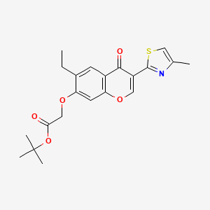 molecular formula C21H23NO5S B11305803 tert-butyl {[6-ethyl-3-(4-methyl-1,3-thiazol-2-yl)-4-oxo-4H-chromen-7-yl]oxy}acetate 