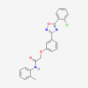 molecular formula C23H18ClN3O3 B11305830 2-{3-[5-(2-chlorophenyl)-1,2,4-oxadiazol-3-yl]phenoxy}-N-(2-methylphenyl)acetamide 
