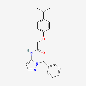 molecular formula C21H23N3O2 B11305848 N-(1-benzyl-1H-pyrazol-5-yl)-2-[4-(propan-2-yl)phenoxy]acetamide 