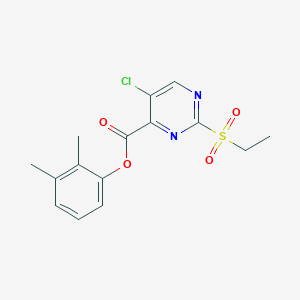 molecular formula C15H15ClN2O4S B11305870 2,3-Dimethylphenyl 5-chloro-2-(ethylsulfonyl)pyrimidine-4-carboxylate 