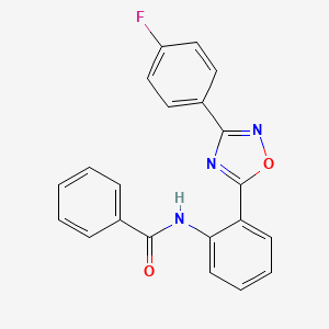 molecular formula C21H14FN3O2 B11305916 N-{2-[3-(4-fluorophenyl)-1,2,4-oxadiazol-5-yl]phenyl}benzamide 
