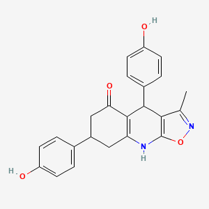 molecular formula C23H20N2O4 B11305938 4,7-Bis(4-hydroxyphenyl)-3-methyl-4,6,7,8-tetrahydro[1,2]oxazolo[5,4-b]quinolin-5-ol 