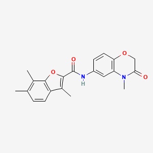 molecular formula C21H20N2O4 B11305952 3,6,7-trimethyl-N-(4-methyl-3-oxo-3,4-dihydro-2H-1,4-benzoxazin-6-yl)-1-benzofuran-2-carboxamide 
