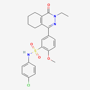 molecular formula C23H24ClN3O4S B11306117 N-(4-chlorophenyl)-5-(3-ethyl-4-oxo-3,4,5,6,7,8-hexahydrophthalazin-1-yl)-2-methoxybenzenesulfonamide 