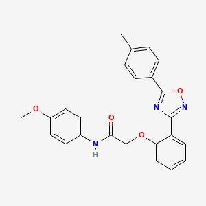 molecular formula C24H21N3O4 B11306151 N-(4-methoxyphenyl)-2-{2-[5-(4-methylphenyl)-1,2,4-oxadiazol-3-yl]phenoxy}acetamide 