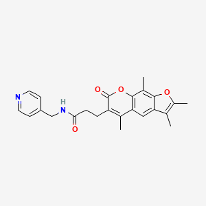 molecular formula C24H24N2O4 B11306243 N-(pyridin-4-ylmethyl)-3-(2,3,5,9-tetramethyl-7-oxo-7H-furo[3,2-g]chromen-6-yl)propanamide 