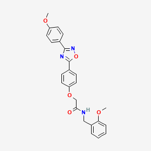 molecular formula C25H23N3O5 B11306276 N-(2-methoxybenzyl)-2-{4-[3-(4-methoxyphenyl)-1,2,4-oxadiazol-5-yl]phenoxy}acetamide 