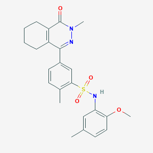 molecular formula C24H27N3O4S B11306382 N-(2-methoxy-5-methylphenyl)-2-methyl-5-(3-methyl-4-oxo-3,4,5,6,7,8-hexahydrophthalazin-1-yl)benzenesulfonamide 