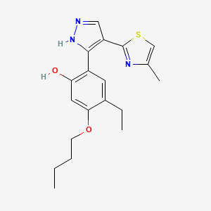 molecular formula C19H23N3O2S B11306446 5-butoxy-4-ethyl-2-[4-(4-methyl-1,3-thiazol-2-yl)-1H-pyrazol-3-yl]phenol 
