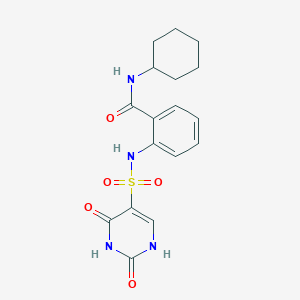 molecular formula C17H20N4O5S B11306467 N-cyclohexyl-2-{[(2-hydroxy-6-oxo-1,6-dihydropyrimidin-5-yl)sulfonyl]amino}benzamide 