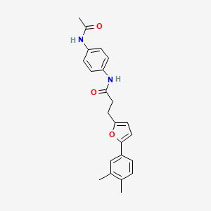 molecular formula C23H24N2O3 B11306573 N-[4-(acetylamino)phenyl]-3-[5-(3,4-dimethylphenyl)furan-2-yl]propanamide 