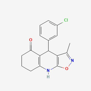 molecular formula C17H15ClN2O2 B11306715 4-(3-Chlorophenyl)-3-methyl-4,6,7,8-tetrahydro[1,2]oxazolo[5,4-b]quinolin-5-ol 