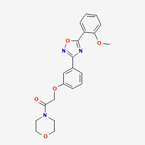 molecular formula C21H21N3O5 B11306745 2-{3-[5-(2-Methoxyphenyl)-1,2,4-oxadiazol-3-yl]phenoxy}-1-(morpholin-4-yl)ethanone 