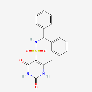 molecular formula C18H17N3O4S B11306760 N-(diphenylmethyl)-2,4-dihydroxy-6-methylpyrimidine-5-sulfonamide 