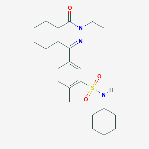 molecular formula C23H31N3O3S B11306818 N-cyclohexyl-5-(3-ethyl-4-oxo-3,4,5,6,7,8-hexahydrophthalazin-1-yl)-2-methylbenzenesulfonamide 
