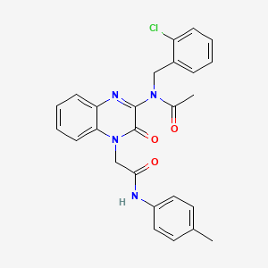 molecular formula C26H23ClN4O3 B11306835 N-(2-chlorobenzyl)-N-(4-{2-[(4-methylphenyl)amino]-2-oxoethyl}-3-oxo-3,4-dihydroquinoxalin-2-yl)acetamide 