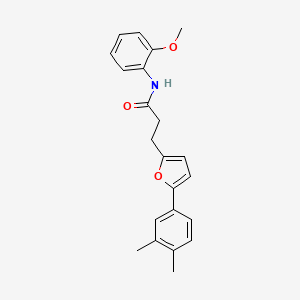 molecular formula C22H23NO3 B11306859 3-[5-(3,4-dimethylphenyl)furan-2-yl]-N-(2-methoxyphenyl)propanamide 