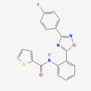 molecular formula C19H12FN3O2S B11306937 N-{2-[3-(4-fluorophenyl)-1,2,4-oxadiazol-5-yl]phenyl}thiophene-2-carboxamide CAS No. 1092341-52-0