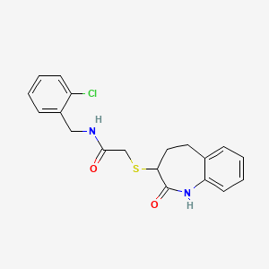 molecular formula C19H19ClN2O2S B11307061 N-(2-chlorobenzyl)-2-[(2-hydroxy-4,5-dihydro-3H-1-benzazepin-3-yl)sulfanyl]acetamide 
