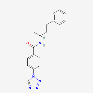 molecular formula C18H19N5O B11307136 N-(4-phenylbutan-2-yl)-4-(1H-tetrazol-1-yl)benzamide 