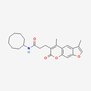 molecular formula C24H29NO4 B11307211 N-Cyclooctyl-3-{3,5-dimethyl-7-oxo-7H-furo[3,2-G]chromen-6-YL}propanamide 