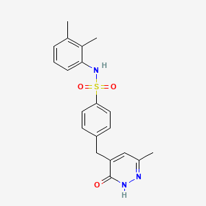 molecular formula C20H21N3O3S B11307383 N-(2,3-dimethylphenyl)-4-[(6-methyl-3-oxo-2,3-dihydropyridazin-4-yl)methyl]benzenesulfonamide 