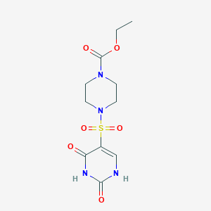 molecular formula C11H16N4O6S B11307420 Ethyl 4-[(2-hydroxy-6-oxo-1,6-dihydropyrimidin-5-yl)sulfonyl]piperazine-1-carboxylate 